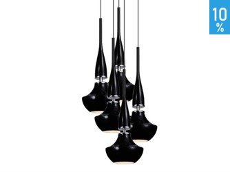 Tasos 5 pendant ceiling lamp black Azzardo AZ0981