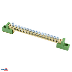 Terminal strip on flat insulators 6x9 16-track green Bemko