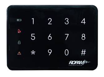 Touch keypad, zoned: white, housing: ABS, surface-mounted, black color, 123x89x18mm