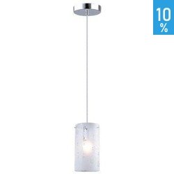 Valve pendant ceiling lamp 1 light source chrome metal frosted glass tube pattern Italux MDM1672/1