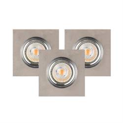 Vitar Square Ceiling Lamp Incl.3xLED GU10 5W Gray/Chrome