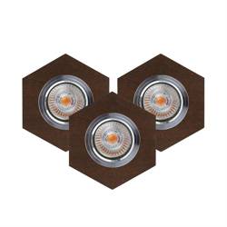 Vitar Wood Ceiling Lamp Incl.3xLED GU10 5W Walnut/Chrome