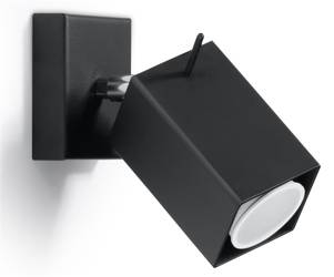 Wall fixture, wall lamp MERIDA, 1 x GU10, black, SOLLUX, SL.0099