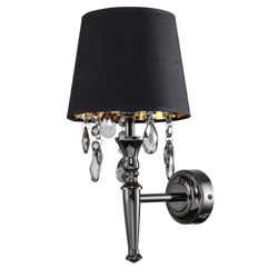 Wall lamp Vigo E14 black lampshade, crystal LP-0412/1W BK Light Prestige