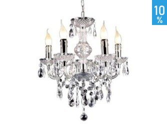 Wall lamp wall sconce Whiz 5 light sources metal plastic chrome transparent chandelier crystals Italux L.90690/5CLE