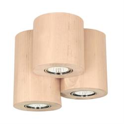 Wooddream Round Ceiling Lamp Incl. 3xLED GU10 5W Birch